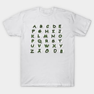 German alphabet. Letters. Back to school soon. Teaching children. Younger students. T-Shirt